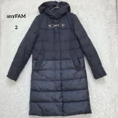 anyFAM エニィファム コンビダウンコート ネイビー フード ジップアップ