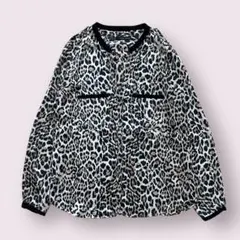 美品 ZARA BASIC ザラ ヒョウ柄 レオパード シャツ ノーカラー