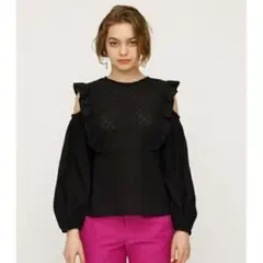 値下げ SLY COMBI LACE FRILL TOPS 肩出しトップスのサムネイル