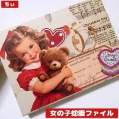 おすそ分け蛇腹ファイル 女の子 コラージュ素材 紙もの 素材収納 苺 いちご