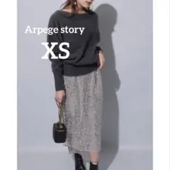 Arpege story スパンコールタイトスカート オーガンジー