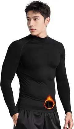 [Nesseo] あったかインナー 【 保温防寒 + 吸汗速乾 】 M ブラック