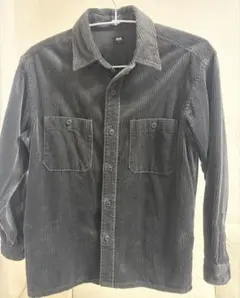 N*m様 UNIQLO ユニクロ コーデュロイ ダークグレー長袖シャツ メンズ