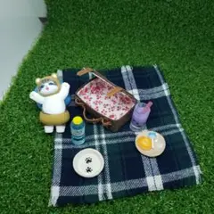 ミニチュアピクニックセット 猫のフィギュア付き