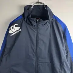 canterbury メッシュ裏地 フルジップジャケット M ネイビー×ブルー