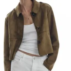 ZARA フェイクスエードショート ジャケット