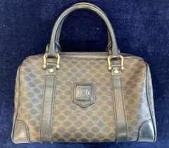 CELINE セリーヌ マカダム ミニボストン ダークブラウン ハンドバッグ