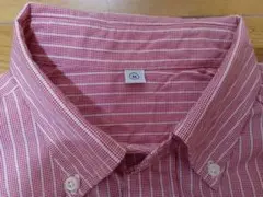 オールドユニクロy2k未使用品ボタンダウンシャツ赤✕白ストライプＭサイズ332-