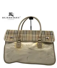 BURBERRY ハンドバッグ ホワイト レザー ギャザー - メルカリ
