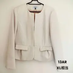 【美品】しまむらアイボリー ノーカラージャケット 卒園式入園式卒業式入学式