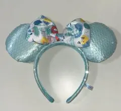 ミッキー耳カチューシャ 水色 夏デザイン