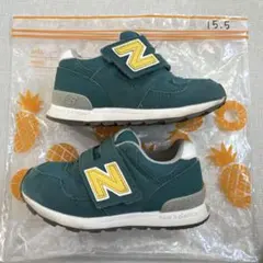 New Balance 313 キッズシューズ 15.5cm グリーン/イエロー