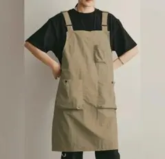 高密度　エプロン　撥水　防水　メンズ　カーキ　カフェエプロン　作業用　ベージュのサムネイル