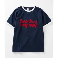 EXP クルーネックリンガーTシャツ ネイビー Mサイズ
