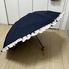 ネイビー 水色フリル 長傘 芦屋ロサブラン - メルカリ