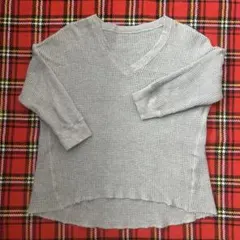 12closet グレー Vネック 七分袖 トップス