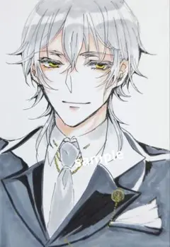 刀剣乱舞 鶴丸国永 手描きイラスト ファンアート 原画 祝装