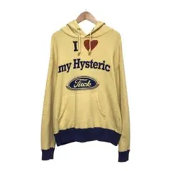 90s ヒステリックグラマー　ビンテージスウェットパーカー　デカロゴ　イエロー