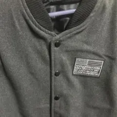 スタジャン ウールと合成皮革 黒