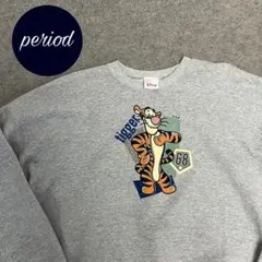希少 USA製 90s Hanes ディズニー TIGGERティガー スウェット 古着 90s USA製 Disney Pooh Tigger ティガー BIG フェイス Tシャツ