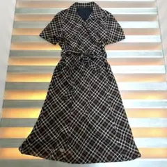 DAKS ダックス　チェック柄半袖ワンピースのサムネイル