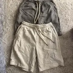 グレー・ライトグレー ショートパンツ 2枚セット