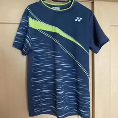 YONEX バドミントンシャツ M ネイビー/ライム