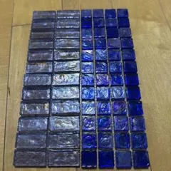 青と薄紫のガラスパーツセット72枚