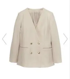 ANAYI ツイルジャージVノーカラージャケット　36