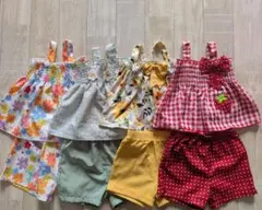 ベビー服 女の子 夏服 トップスとショートパンツセット まとめ売り 4点セット