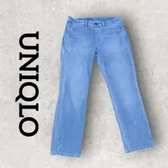 UNIQLO デニムパンツ クロップドレギンスパンツ ストレッチ (L)ブルー系