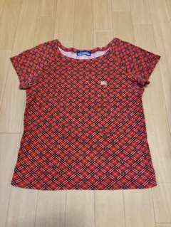 BURBERRY BLUE LABEL ノバチェックカットソー M 赤半袖