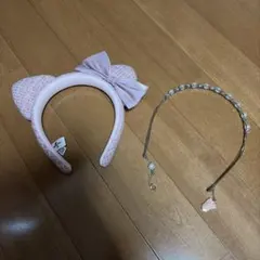 USJ ユニバ　キティ　カチューシャ　キルティング　パール　2点セット