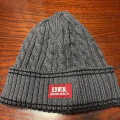 EDWIN ケーブル編みニット帽 ダークグレー 57-59cm