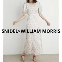 SNIDEL×WILLIAM MORRIS ナローワンピース 花柄 パフスリーブ
