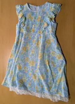 キッズワンピース 花柄 シフォン フリル レース ノースリーブ 春 夏