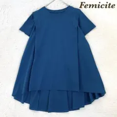 クールカレアン　Femicite 半袖カットソー　ブルー　チュニック　Lサイズ