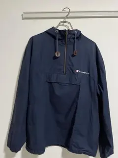 Champion ネイビー プルオーバーナイロンジャケット Lサイズ