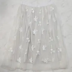 31 Sons de mode 花柄刺繍 チュール フレアスカート 36サイズのサムネイル