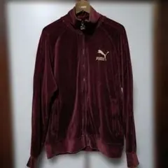 PUMA ベロア トラックジャケット　ジャージ　刺繍　古着　L