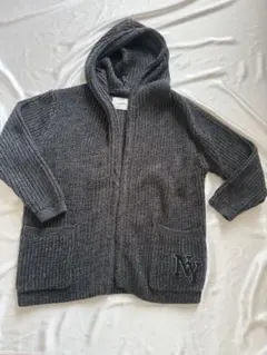 美品！ZARA グレー フード付きカーディガン 128cm