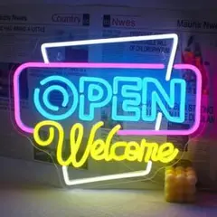 【最安値ネオン祭り】New光る看板❕ オープンウエルカムＯＰＥＮネオンサイン管