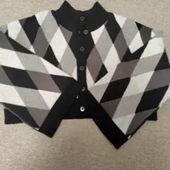 ダイヤモンドパターン ニットカーディガン フリーサイズ