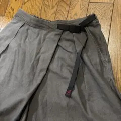 GRAMICCI グレー ワイドシルエット カジュアルパンツ