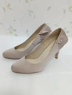 LE TALON（ル タロン） パールフリルパンプス ベージュ 23cm