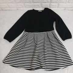 GU 黒 長袖 おしゃれワンピース 120サイズ