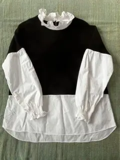 ZARA ／ フリルネック 長袖ブラウス