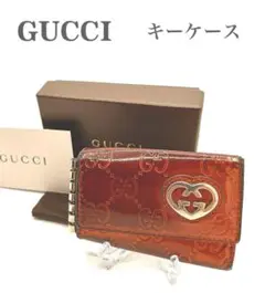 GUCCI グッチ GGパターン レザーキーケース 保存袋、箱付き
