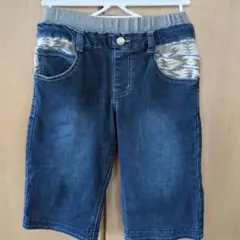 デニムハーフパンツ ウエストゴム付き