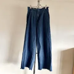 SALE❣️RETRO GIRL ワイドデニム ハイウエストパンツ フリンジ Mのサムネイル